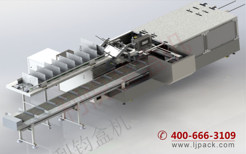 刀叉餐具自動裝盒機生產線3D設計圖